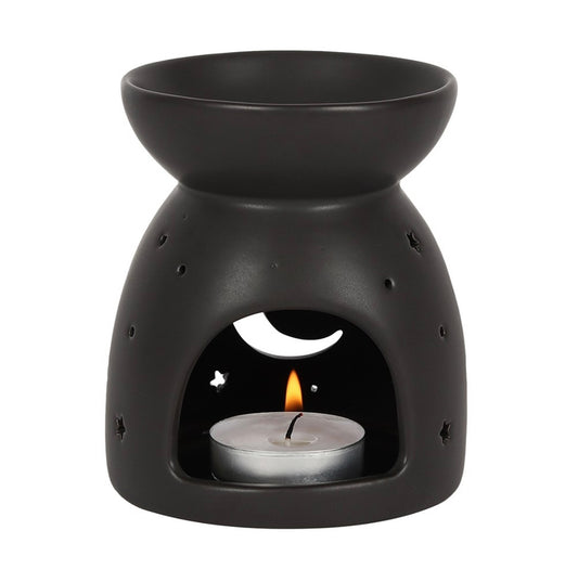 Black Crescent Moon Wax Burner